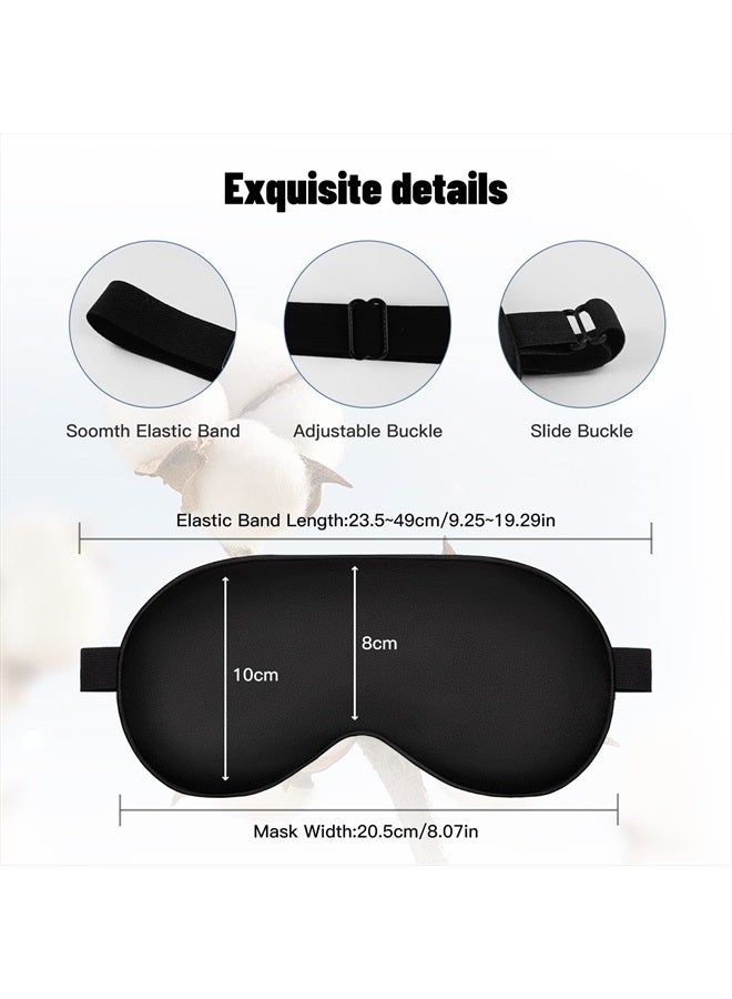 spacepower Sleep Mask, Silk Eye Mask for Sleeping with Adjustable Strap, Satin Blackout Sleeping Eye Mask for Men&Women, Comfortable Blindfold Eyeshade for Night Sleep(Black) - Image 4