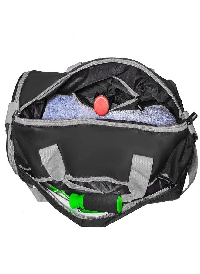 Groupers 20-25L Foldable Gym & Travel Duffle Bag for Men & Women,Water-Resistant, Adjustable Strap, Multi-Purpose Weekender Bag (Black, 43×25×20 cm) - Image 4