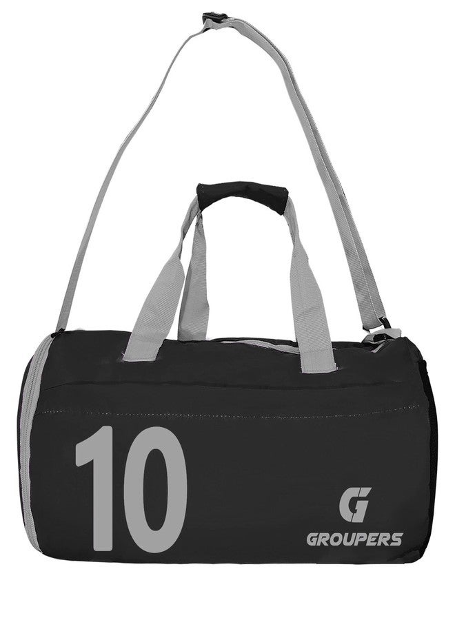 Groupers 20-25L Foldable Gym & Travel Duffle Bag for Men & Women,Water-Resistant, Adjustable Strap, Multi-Purpose Weekender Bag (Black, 43×25×20 cm) - Image 1
