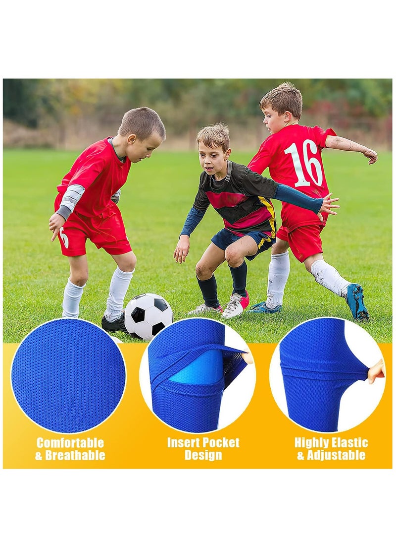 Rness Football Shin Guards Set Of Soccer Shin Pads And Sleeves Lightweight Breathable Blue M Size - Image 4
