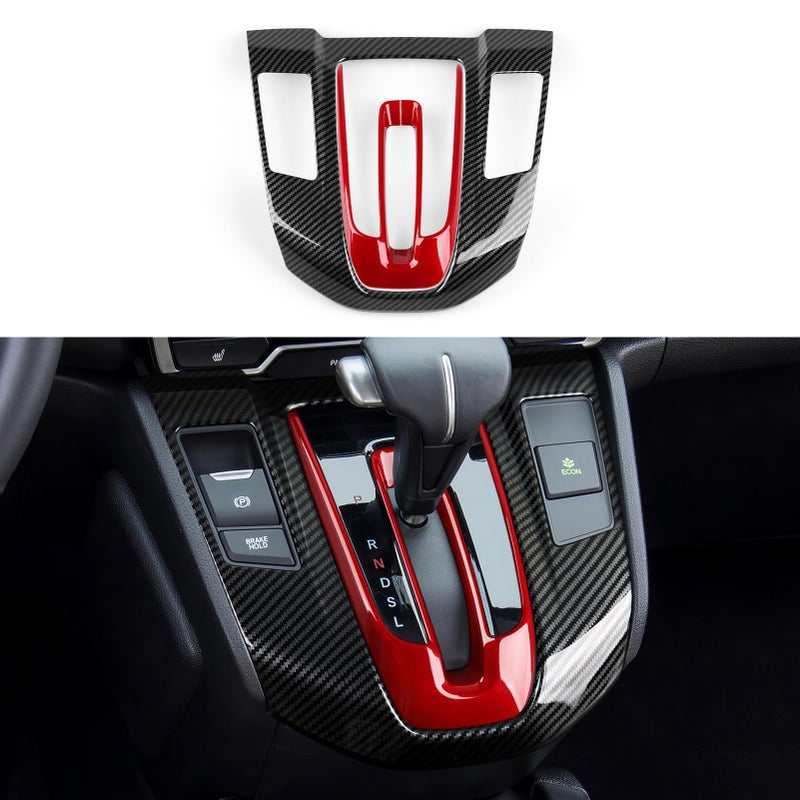 BRMYL Gas 2PCS Gear Shift Panel Decals for Honda CRV 2017 2018 2019 2020 2021 2022 Accessories CR-V ABS Carbon Fiber Stickers - Image 1