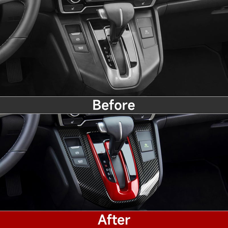 BRMYL Gas 2PCS Gear Shift Panel Decals for Honda CRV 2017 2018 2019 2020 2021 2022 Accessories CR-V ABS Carbon Fiber Stickers - Image 3