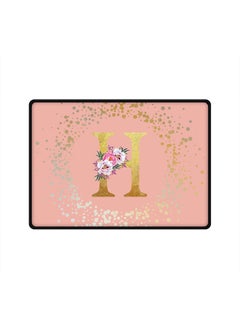 Designer Gaming Mouse Pad Anti-Skid Mousepad Large Keyboard Mouse Pad Desk Mat Custom Monogram Initial Letter Floral Pattern Alphabet - H(Rose Pink)