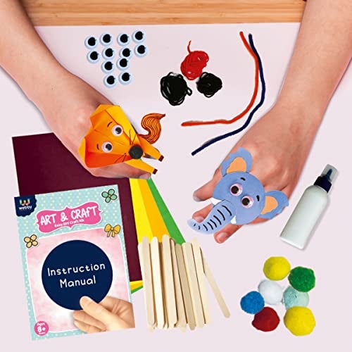 Webby DIY Finger Puppets Art and Craft Activity Kit | Hobby Kit | Decoration | School Projects | Craft Supply | Make 10 Cute Finger Puppet | Return Gift for Kids - Image 3