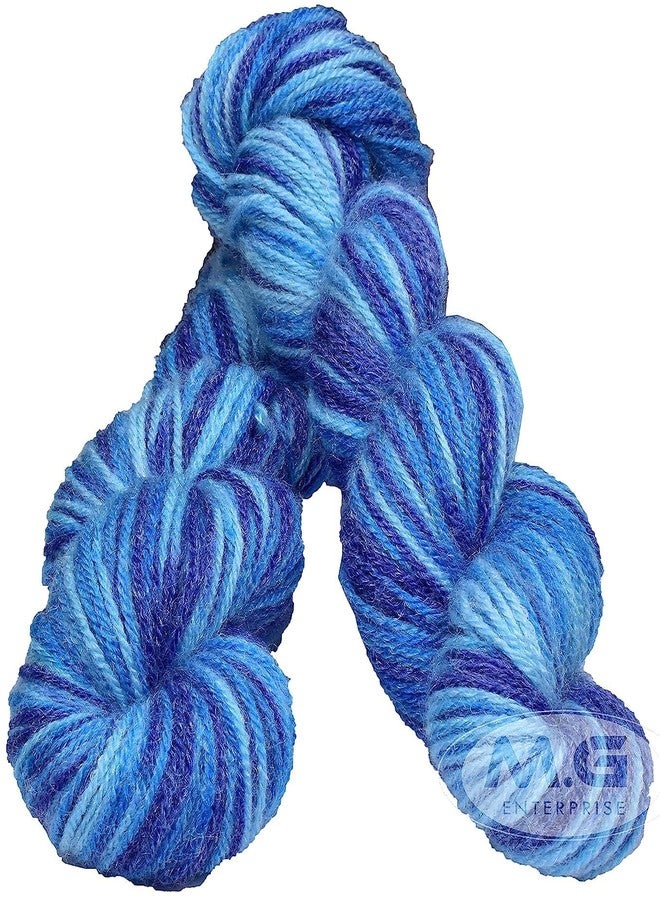 Oswal Knitting Yarn Wool Multi Blue 600gm. Woolen Crochet Yarn Thread. Wool Yarn for Knitting. Woolen Thread.