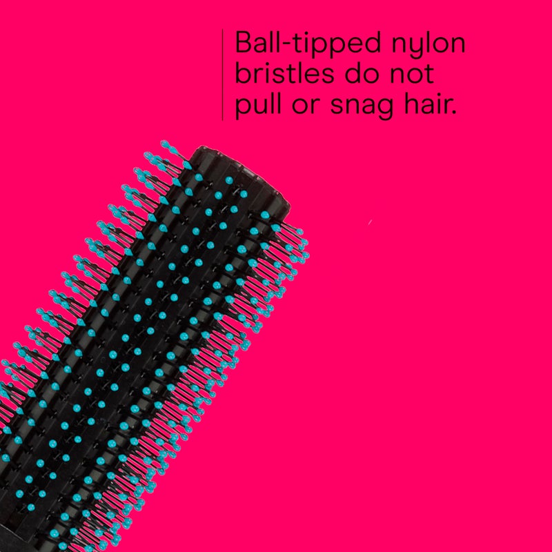 Conair Grip & Style Round Brush, Nylon Bristle Hair Brush for Blowout Styling, Ideal for Coarse, Curly, Wavy Hair, Teal - Image 3