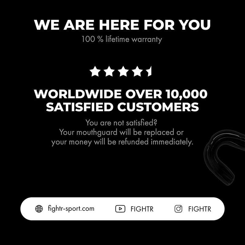 FIGHTR® واقي فم متميز - لتنفس ممتاز وسهل التركيب | واقي فم رياضي للملاكمة، MMA، كرة القدم، لاكروس، هوكي وغيرها من الرياضات | يشمل صندوق صحي الحجم: 1 مجموعة اللون: أبيض - Image 5