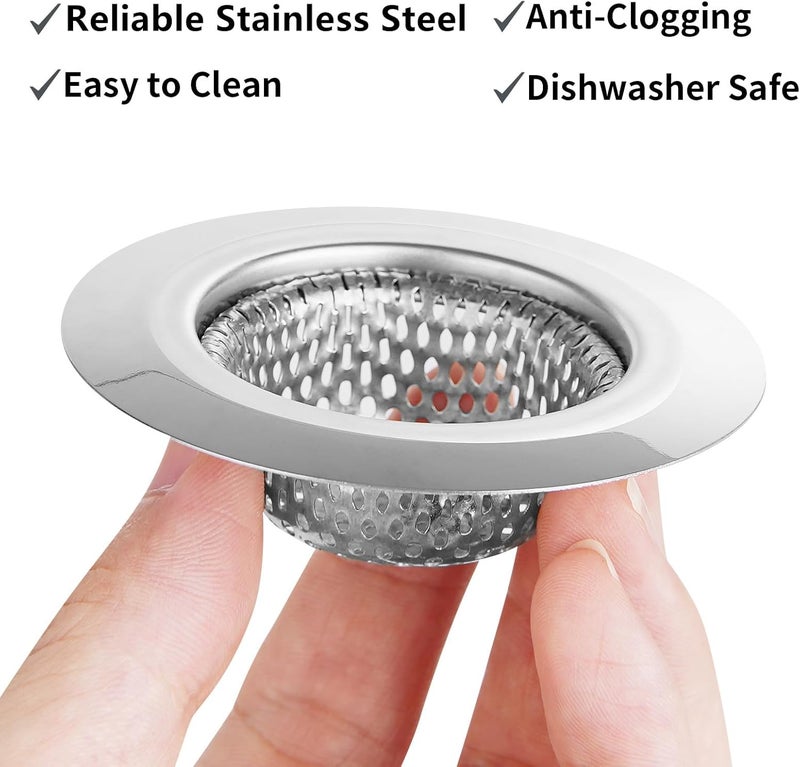 Ohtomber 2PCS Bathtub Drain Strainer - 2.79 inch Bathtub Floor Shower Hair Drain Catcher Cover, Stainless Steel Bathroom Sink Strainer Filter Basket for Bathroom Sink, Wash Basin - Image 3