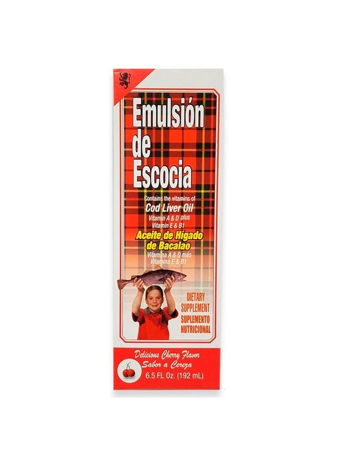 Menper Emulsion de Escocia Cod Liver Oil Dietary Supplement. Rich in Vitamins A, D, E and B1. Cherry Flavoured. 6.5 Fl Oz / 192 mL. Pack of 3 - Image 2