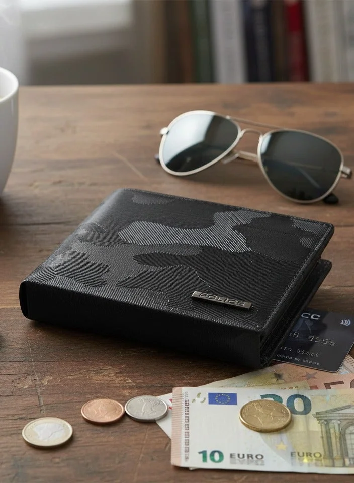 POLICE Berryblack Berryblack Grey and Black Leather Bi-Fold Wallet for Men for Men | Best Price UAE