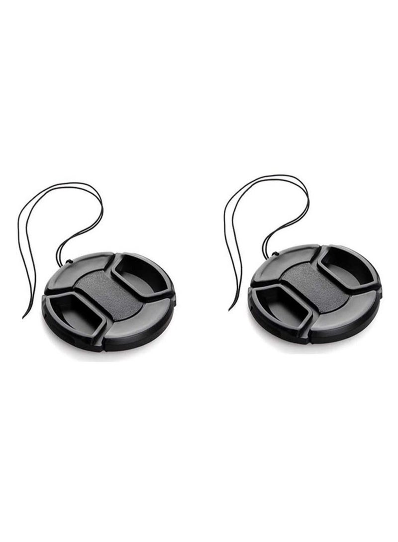 Coopic 2 x 46mm Lens Cap Front Cover Protector Snap On Center Pinch for Camera Canon Nikon Sony DSLR - Image 1