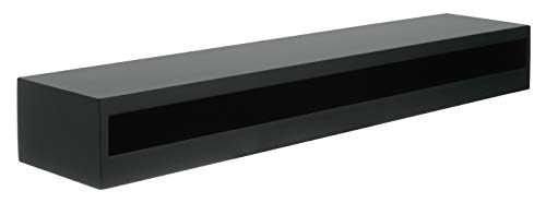 Kiera Grace Pinot Wine & Glass Floating Shelves, Wall Mounted Holder Racks Hold 6 Glass for Home, Room, Office, 24", Black - Image 2