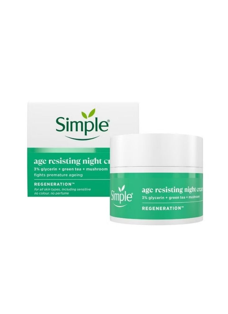 Simple Age Resisting Night Cream 50ml – Regeneration Moisturizer for Smooth Youthful Skin - Image 1