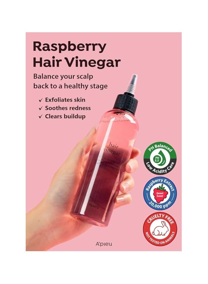 A'PIEU Raspberry Scalp Vinegar Hair Rinse  200 ml  Balances Hair &  pH Level - Smoother and Shinier Hair - Clarifies Detangles and Encourages Hair Growth - Image 3