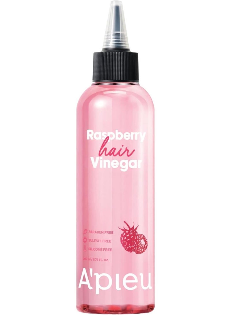 A'PIEU Raspberry Scalp Vinegar Hair Rinse  200 ml  Balances Hair &  pH Level - Smoother and Shinier Hair - Clarifies Detangles and Encourages Hair Growth - Image 1