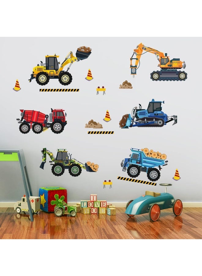 decalmile Car Vehicle Wall Sticker Construction Tractor Trucks Wall Decoration Bedroom Kids Playroom - Image 2
