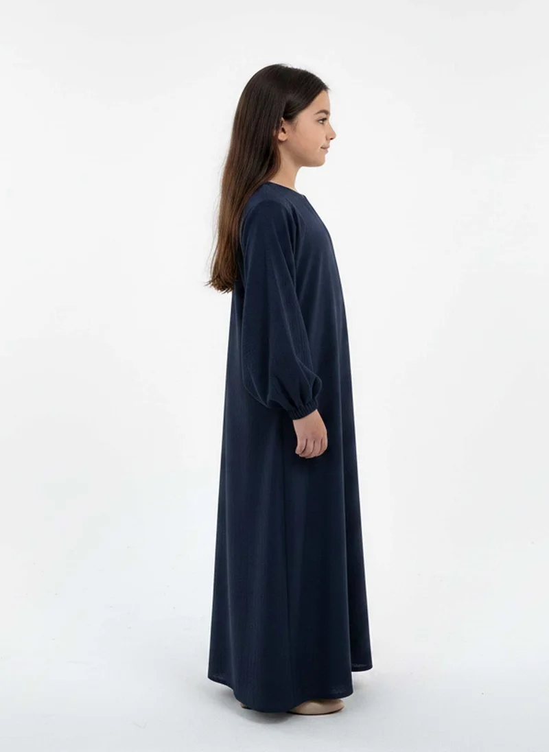أم سكوير فاشن Kids Harir Maqsood Prayer Abaya I Midnight Navy Blue