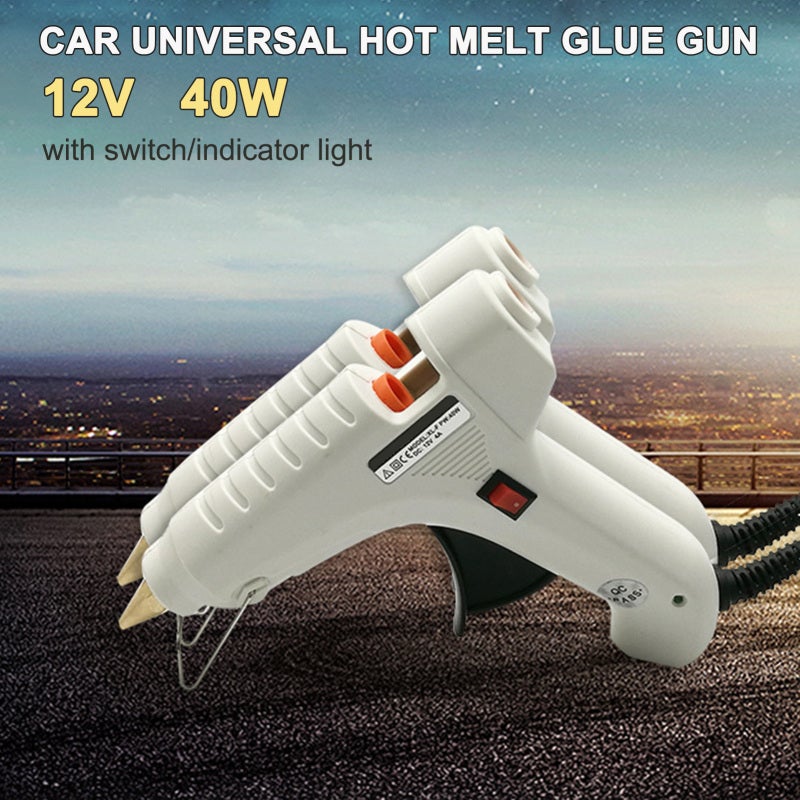 Car Universal Hot Melt Glue 40W 12V with 47in Long Cable - Fast Heating High Temperature Nozzle Cover for Safe Operation - Image 5