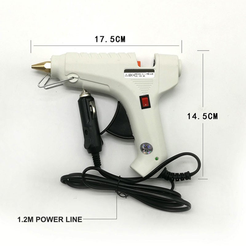 Car Universal Hot Melt Glue 40W 12V with 47in Long Cable - Fast Heating High Temperature Nozzle Cover for Safe Operation - Image 2