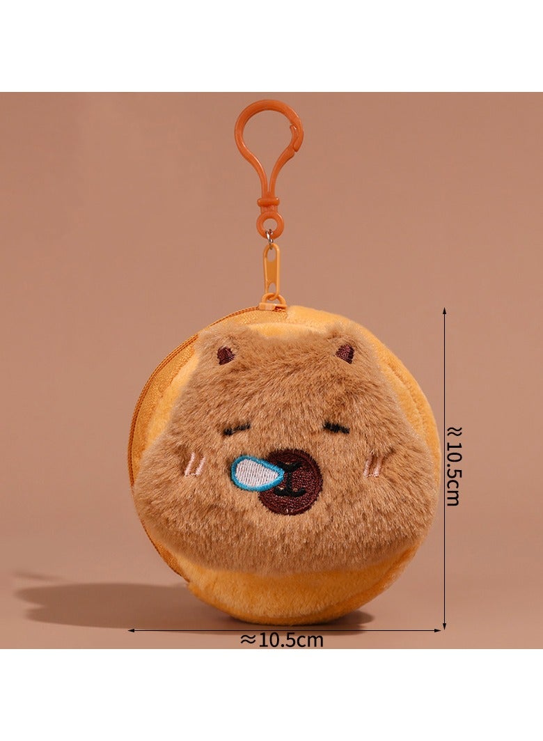 Coin purse earphone storage bag Couple key chain schoolbag pendant plush doll gift  - Image 1