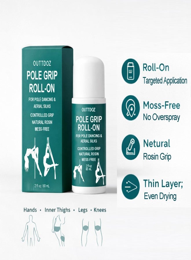 OUTTDOZ Pole Grip Roll-On, Natural Rosin Controlled Grip for Pole Dancing & Aerial Silks, for Hands, Legs & Body Contact, Non-Slip, 2 fl oz (60 mL) - Image 2