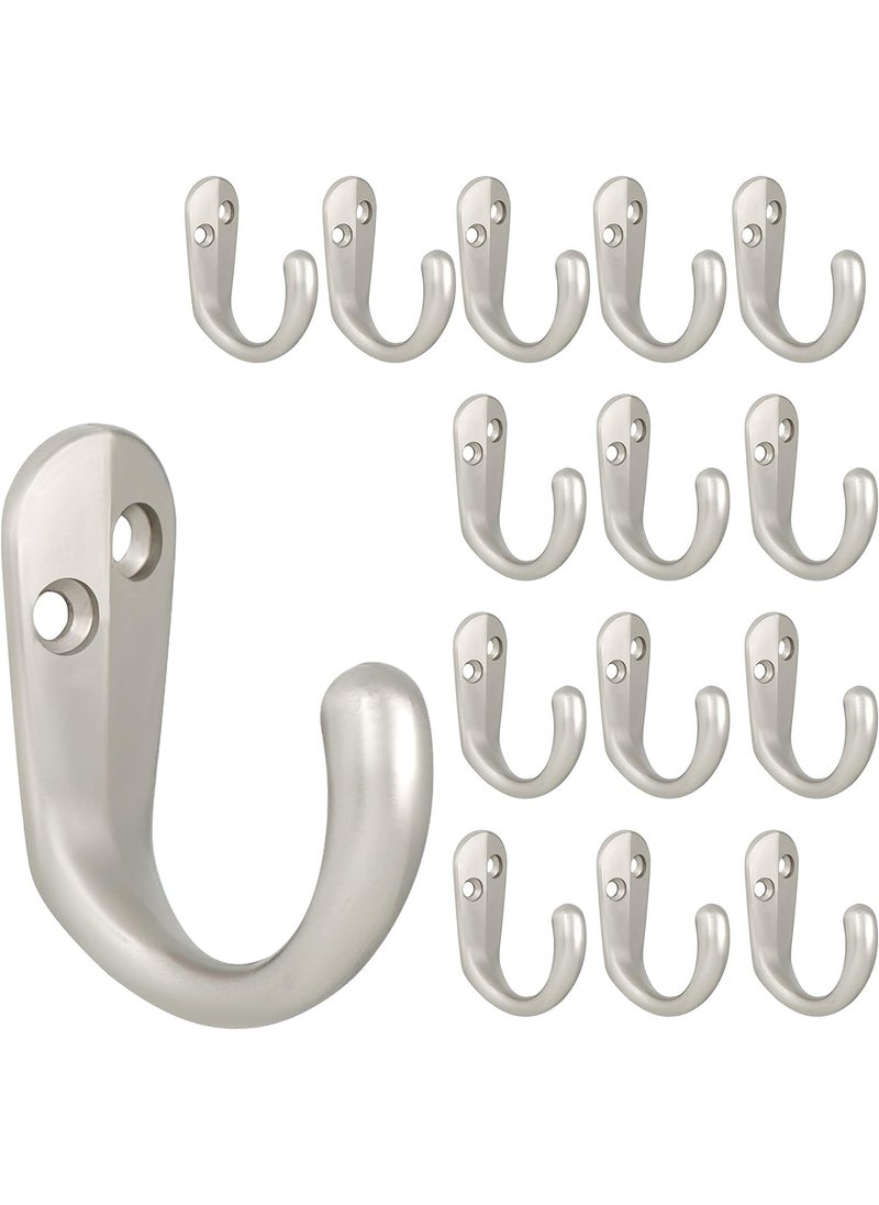 ROLLYWARE ROLLYWARE Stainless Steel Unbreakable J Type Hook Bathroom Hooks Cloth Hanger Wall Hook Door Robe Hooks for Hanging KeysClothes Silver Wall Hook with Screw and Plug Pack of 10 Silver Hook  - Image 1