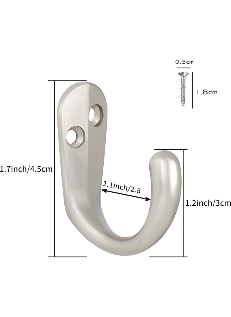 ROLLYWARE ROLLYWARE Stainless Steel Unbreakable J Type Hook Bathroom Hooks Cloth Hanger Wall Hook Door Robe Hooks for Hanging KeysClothes Silver Wall Hook with Screw and Plug Pack of 10 Silver Hook  - Image 5