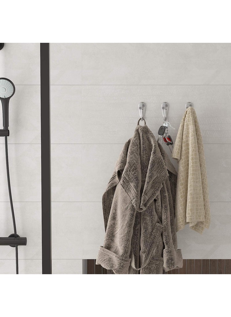 ROLLYWARE ROLLYWARE Stainless Steel Unbreakable J Type Hook Bathroom Hooks Cloth Hanger Wall Hook Door Robe Hooks for Hanging KeysClothes Silver Wall Hook with Screw and Plug Pack of 10 Silver Hook  - Image 2