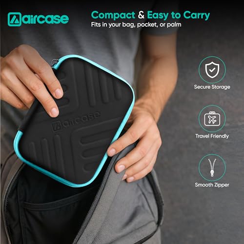 AirCase 2.5 Inch External Hard Drive Case with Shockproof EVA Hardshell & Soft Lining | Travel Organizer Pouch with Mesh Pocket, Zipper Closure for HDD/SSD, Earphones, Charger & Gadgets(Black) - Image 4
