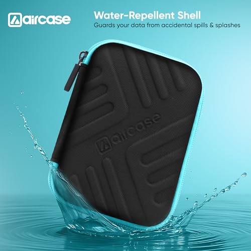 AirCase 2.5 Inch External Hard Drive Case with Shockproof EVA Hardshell & Soft Lining | Travel Organizer Pouch with Mesh Pocket, Zipper Closure for HDD/SSD, Earphones, Charger & Gadgets(Black) - Image 3