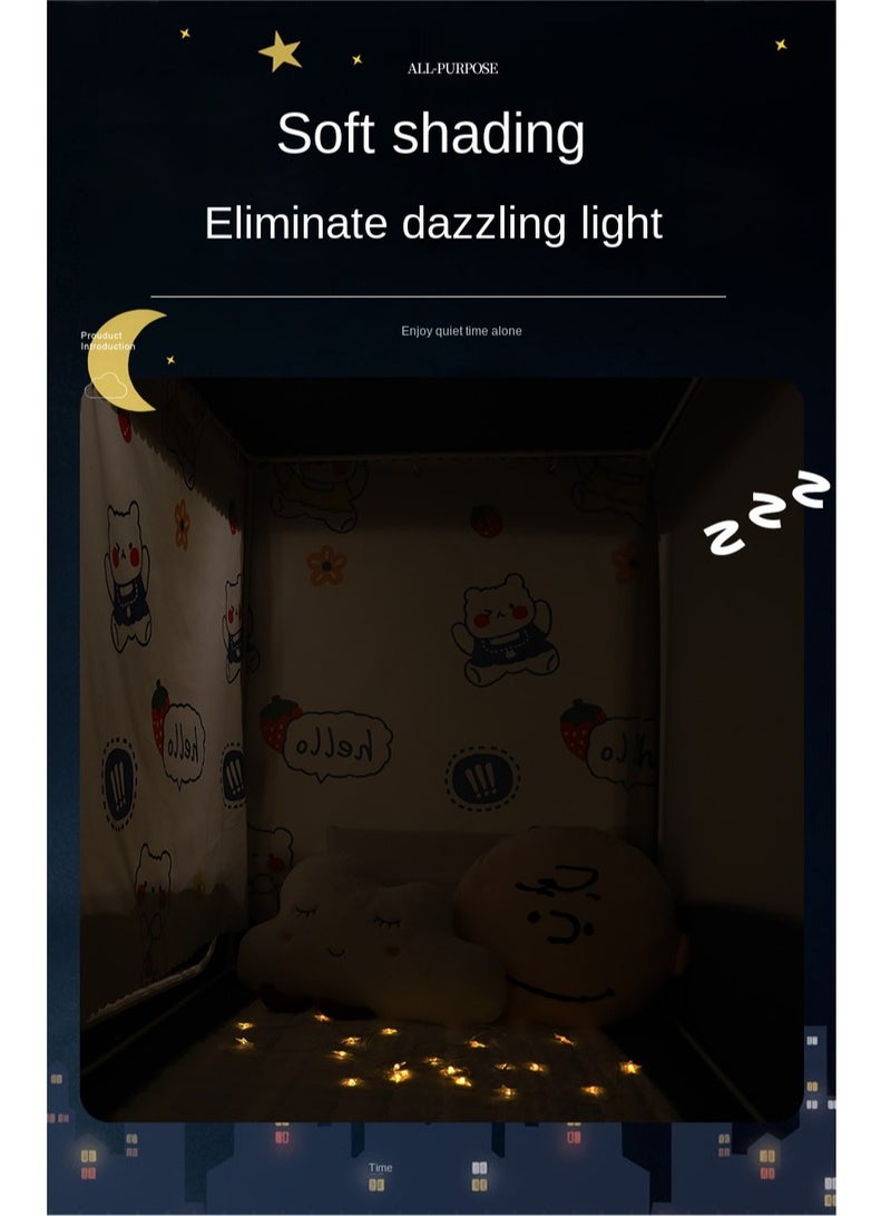 XiuWoo Bed Canopy Tents Curtain Blackout Curtain Single Bed Tent Curtain Student Shading Cloth Bed Canopy Mosquito Net Student Sleep Privacy Protection - Image 3