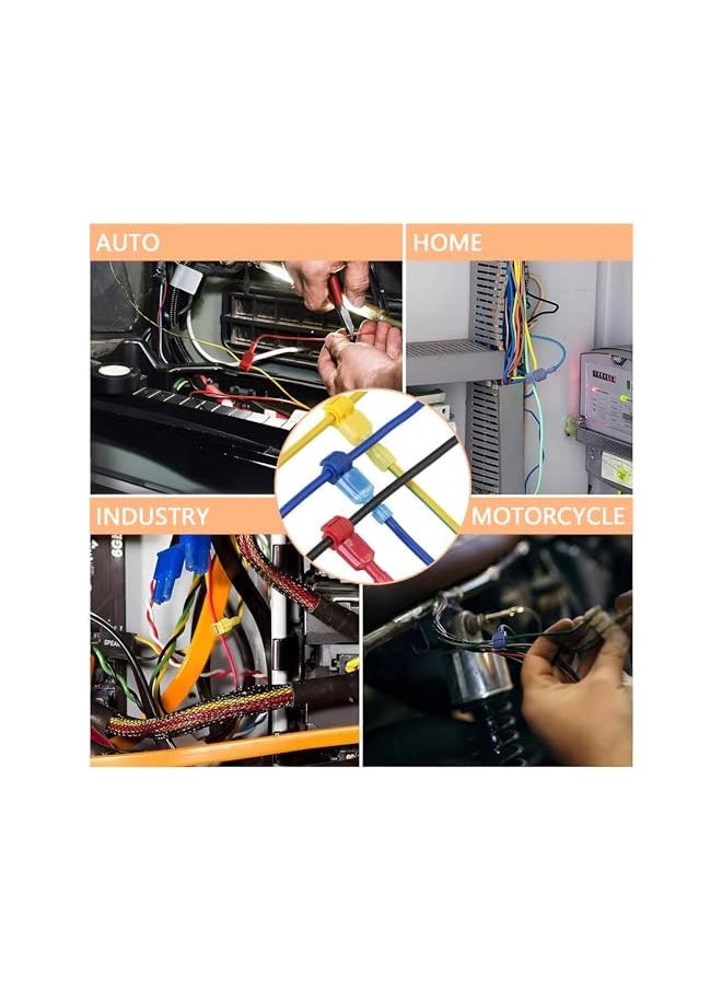 PROMASS T-Tap Wire Connector 360pcs Self-Stripping Quick Splice Electrical Wire Terminals, Fully Insulated Male Quick Disconnect Spade Terminal, Portable Wire Caps Connector Assortment for Wiring Auto Marine  - Image 4