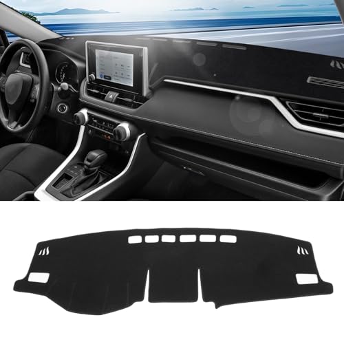 KUST Car Dash Cover Mat for Toyota RAV4 20192025 Left Hand Driving NonSlip Center Console Dash Cover Interior for Toyota RAV4 Accessories Custom Fit Dash Mat Sunshade Windshield Glare Black