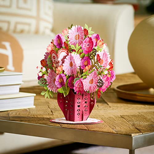 Paper Love HugePop Mother's Day Pop Up Card, 3D Love You Flower Bouquet, With Detachable Paper Flower Bouquet, Gift for Mothers Day, Birthday, Graduation, Get Well, Thank You, All Occasion - Jumbo 10" x 14" Cover - Image 5