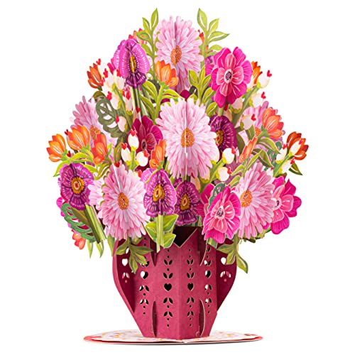 Paper Love HugePop Mother's Day Pop Up Card, 3D Love You Flower Bouquet, With Detachable Paper Flower Bouquet, Gift for Mothers Day, Birthday, Graduation, Get Well, Thank You, All Occasion - Jumbo 10" x 14" Cover - Image 1