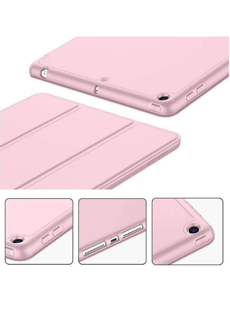 RaboS غطاء iPad من الجيل 9 / 8 / 7 (2021/2020/2019) غطاء iPad مقاس 10.2 بوصة مع حامل قلم رصاص [النوم / الاستيقاظ] غطاء واقي ذكي من TPU Soft TPU Back (وردي غامق) - Image 3