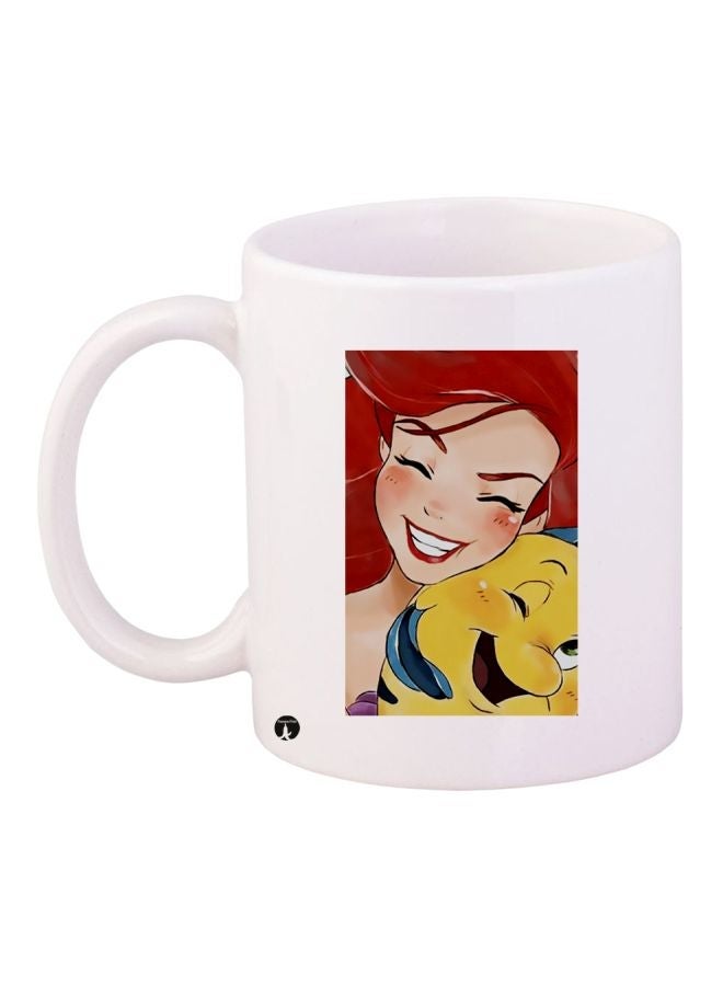 Cartoon Character Printed Coffee Mug White/Yellow/Red 11ounce