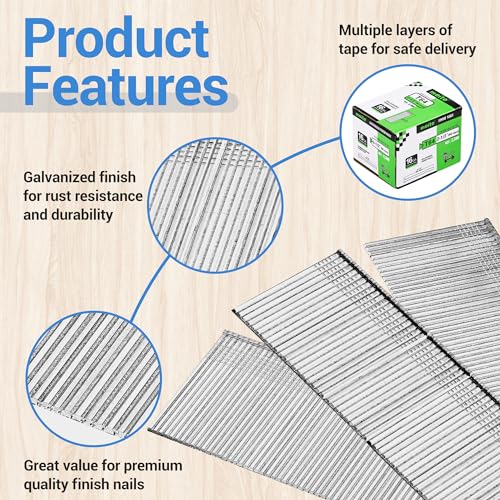 meite 16 Gauge Finish Nails, 2-1/2-Inch Galvanized 16GA Finish Nails, Small Straight Finishing Nail, Ideal for Woodworking, Upholstery, and Framing Projects (2,500 Counts) - Image 3