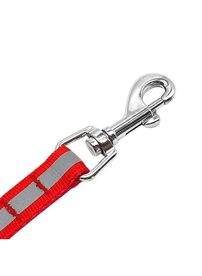 طوق ومقود للكلاب 10 مم مطبوع عليه طوق نايلون قابل للتعديل مع مقود سريع الفك ومجموعة طوق قابلة للتنفس مناسبة للكلاب والقطط (أحمر) - Image 3