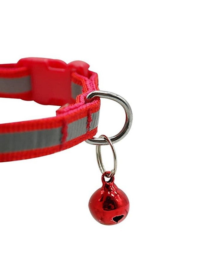 طوق ومقود للكلاب 10 مم مطبوع عليه طوق نايلون قابل للتعديل مع مقود سريع الفك ومجموعة طوق قابلة للتنفس مناسبة للكلاب والقطط (أحمر) - Image 4