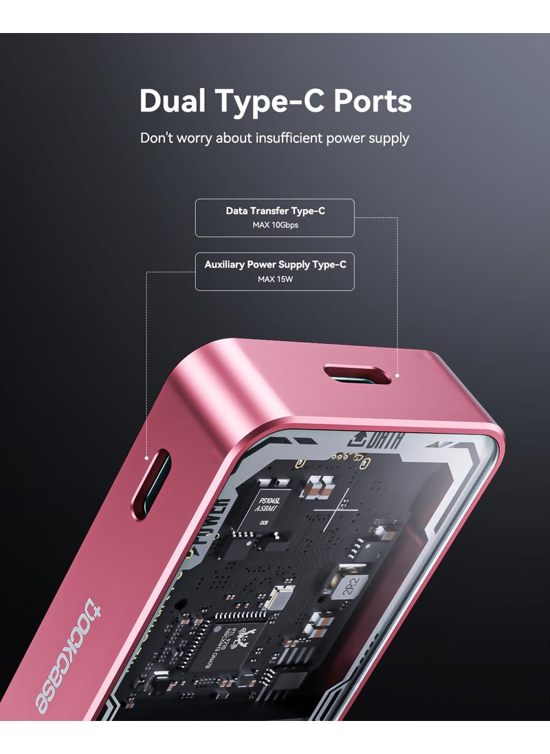 DOCKCASE DOCKCASE Explorer Edition M.2 NVMe SSD Enclosure,Support 10s PLP Prevents Write Data Loss,USB 3.2 Gen 2 Type-C (10 Gbps), fits NVMe PCIe,Size 2230/2242/2260/2280,Support M-Key B+M Key UASP  - Image 3