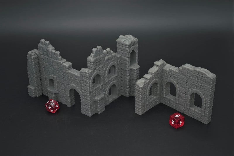 EnderToys Battle Ruined Walls Terrain Scenery for Tabletop 28mm Miniatures Wargame 3D Printed and Paintable EnderToys - Image 3