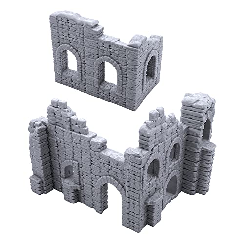 EnderToys Battle Ruined Walls Terrain Scenery for Tabletop 28mm Miniatures Wargame 3D Printed and Paintable EnderToys - Image 1