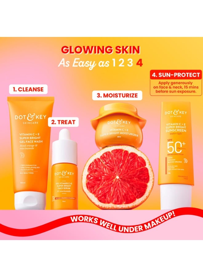 DOT & KEY Vitamin C + E Super Bright Sunscreen Spf 50 |Water-Light,UVA/UVB & Blue Light Protection|For Even Toned & Glowing Skin|With Liquid Spf 50+++| No White Cast| For All Skin Types| 50G - Image 5