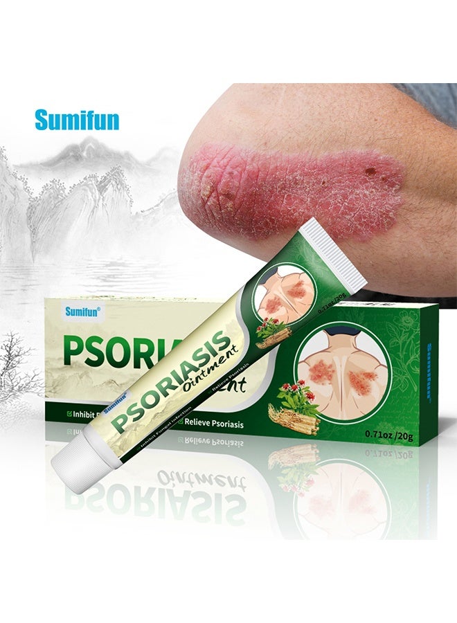 Sumifun Posriasis Ointment, Treatment Psoriasis Eczema Cream Antibacterial Antipruritic Dermatitis Herbal Ointment Anti-itch Medical Plaster - Image 1