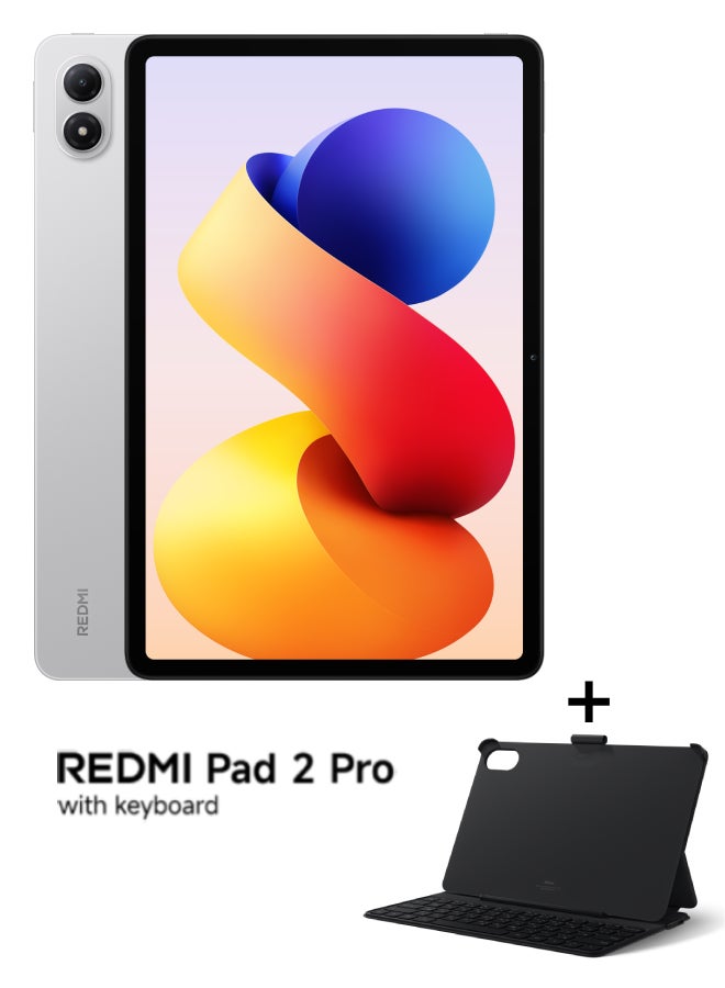 Xiaomi Redmi Pad 2 Pro 12.1" 2.5K crystal-clear Display Silver 8GB RAM 256GB WiFi with Free Inbox Keyboard - Global Version