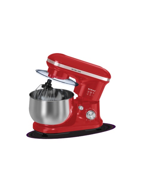 Stand Mixer Mix Max, 1000 Watt 6 Speeds and Pulse 5L Bowl, Red - SH-M880