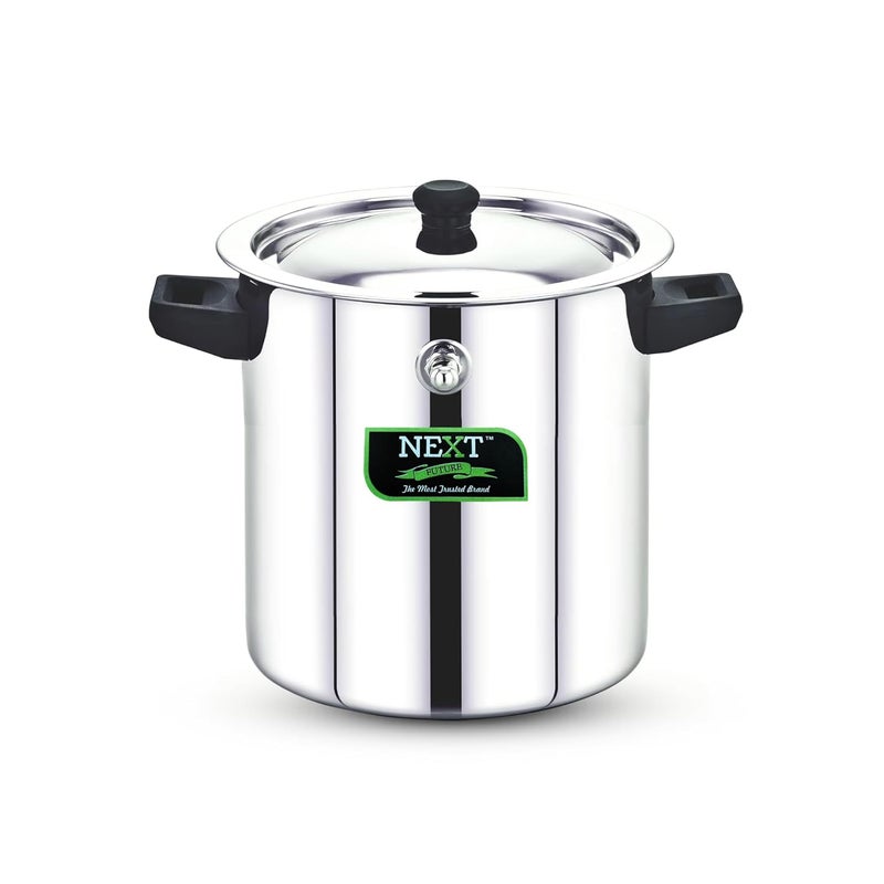 Next Future 5Star 2 Litre Stainless Steel Milk Boiler Steel Milk Pot with Lid Milk Cooker with Handle Knob Whistle Milk Pan Induction Compatible 2 Litre - Image 1