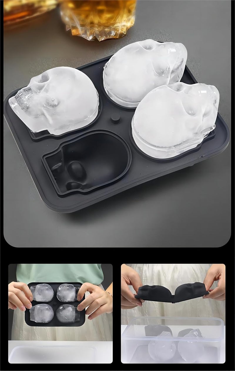 Gwindrise 2Pack Skull Ice Cube Tray 25 Large Skull Ice Molds for Halloween Decor BPAFree Silicone Easy Release Perfect for Whiskey Cocktails and Bourbon - Image 5