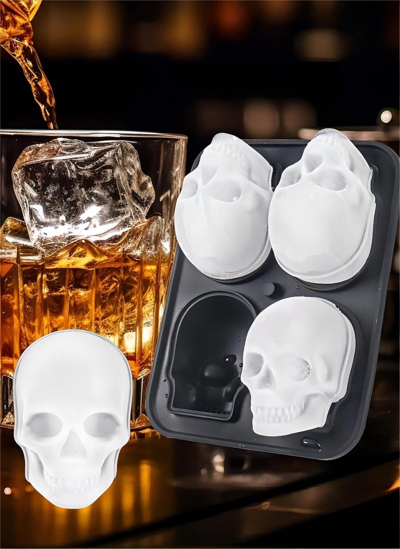 Gwindrise 2Pack Skull Ice Cube Tray 25 Large Skull Ice Molds for Halloween Decor BPAFree Silicone Easy Release Perfect for Whiskey Cocktails and Bourbon - Image 1